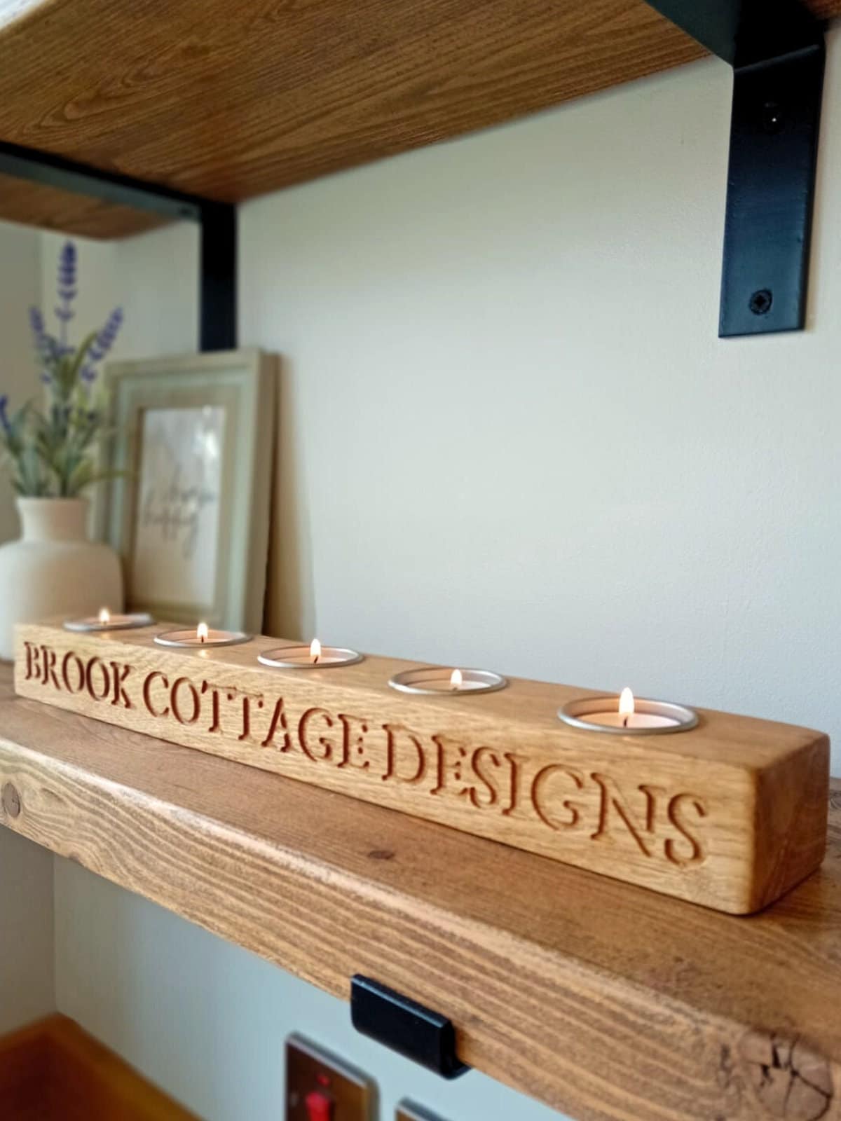Personalised Engraved Oak Candle Holder | Anniversary Gift