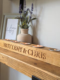 Personalised Engraved Oak Candle Holder | Anniversary Gift