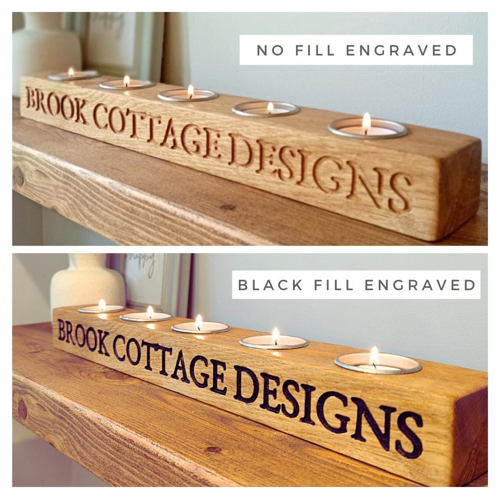 Personalised Engraved Oak Candle Holder | Anniversary Gift