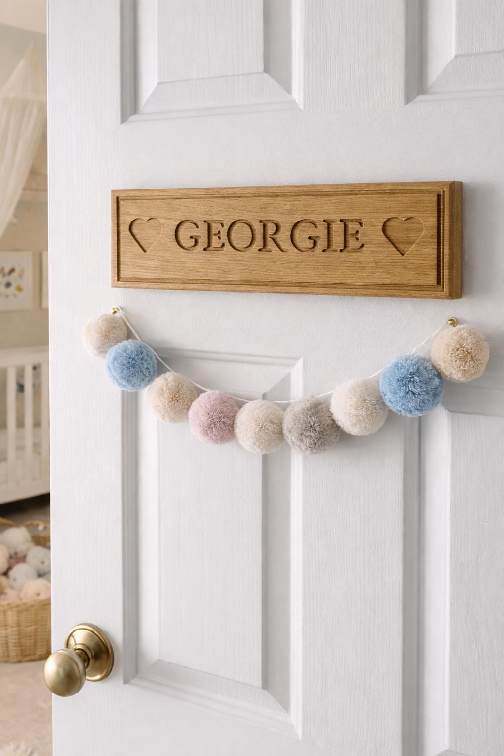 Personalised  Wooden Door Sign | Engraved Name Plaque | Solid Oak
