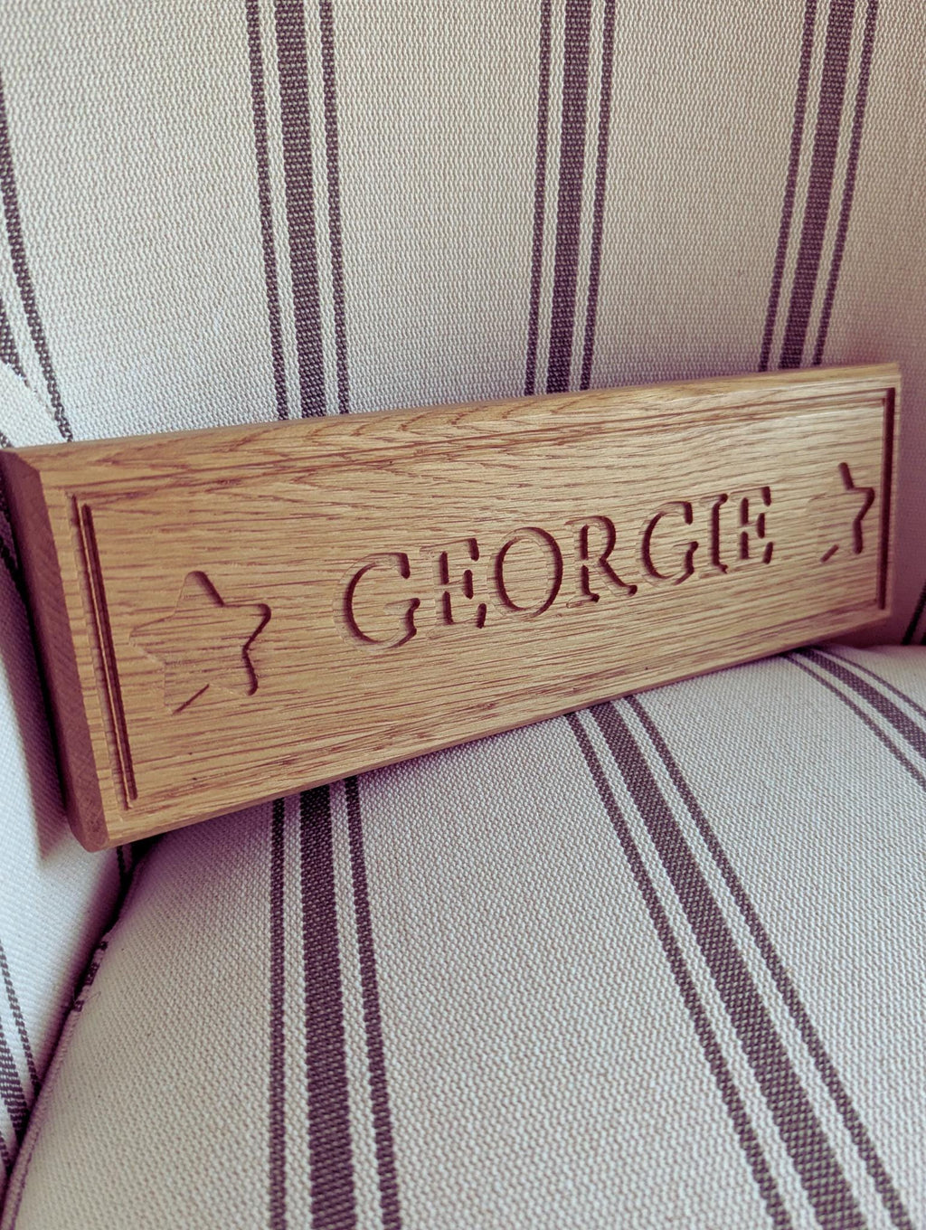 Personalised  Wooden Door Sign | Engraved Name Plaque | Solid Oak
