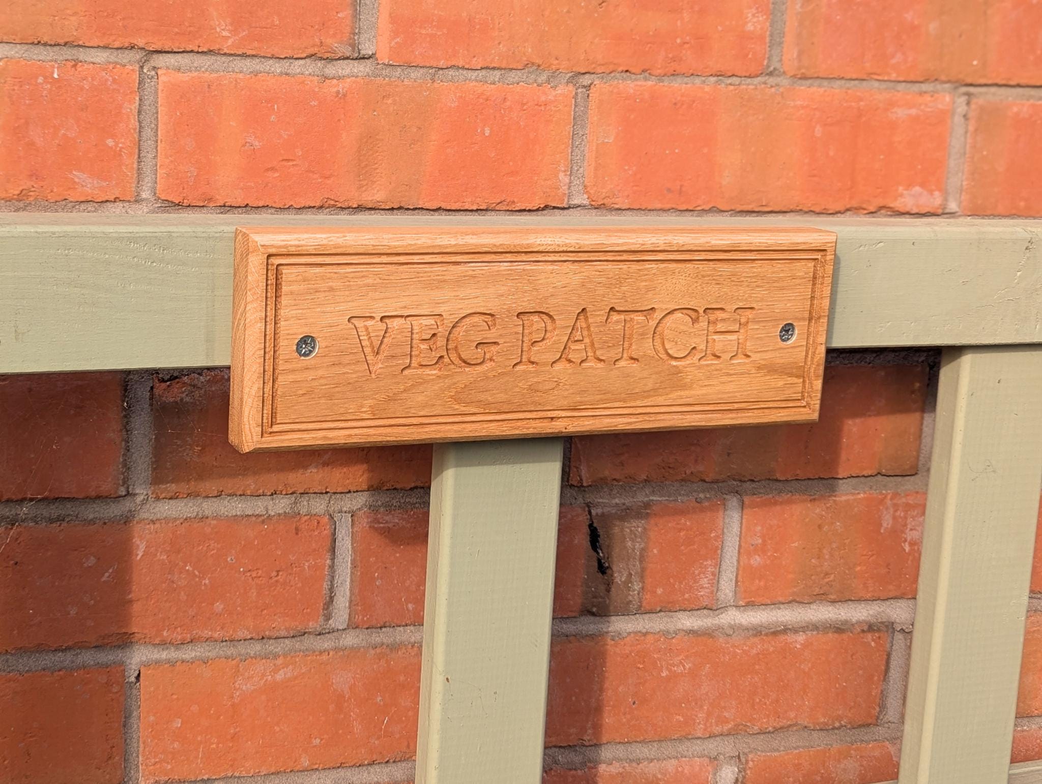 Personalised Oak Garden Sign – Engraved Wooden Plaque for Gate, Shed, Workshop - Small