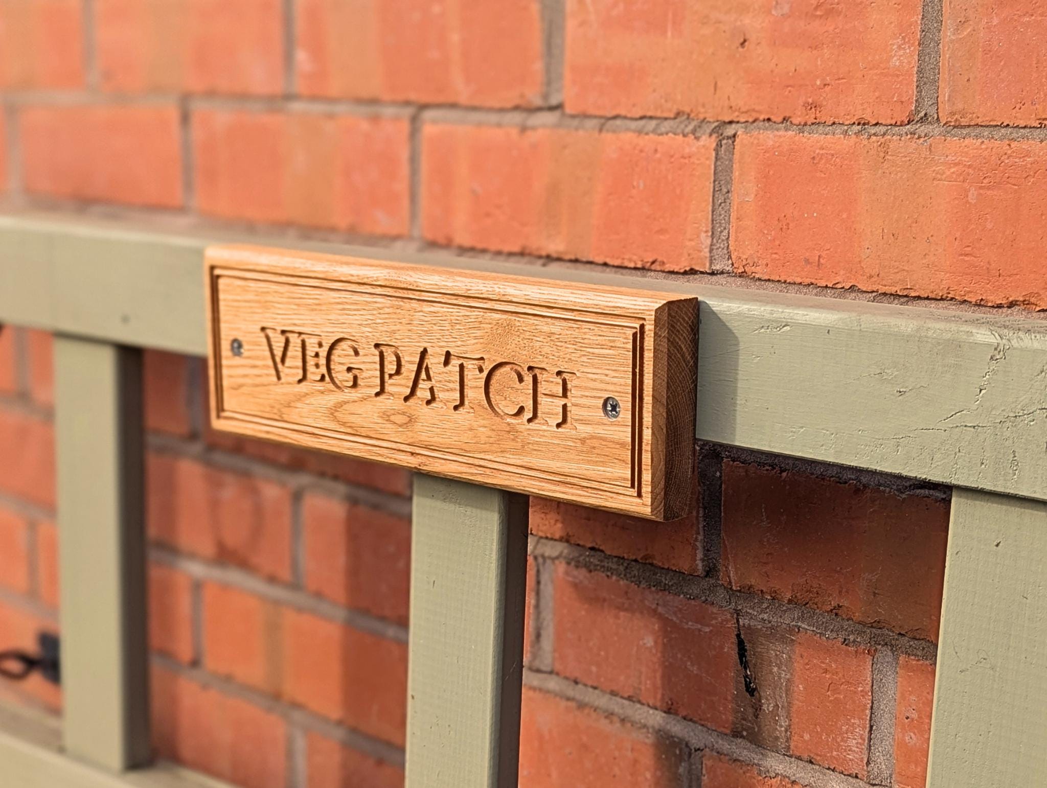 Personalised Oak Garden Sign – Engraved Wooden Plaque for Gate, Shed, Workshop - Small