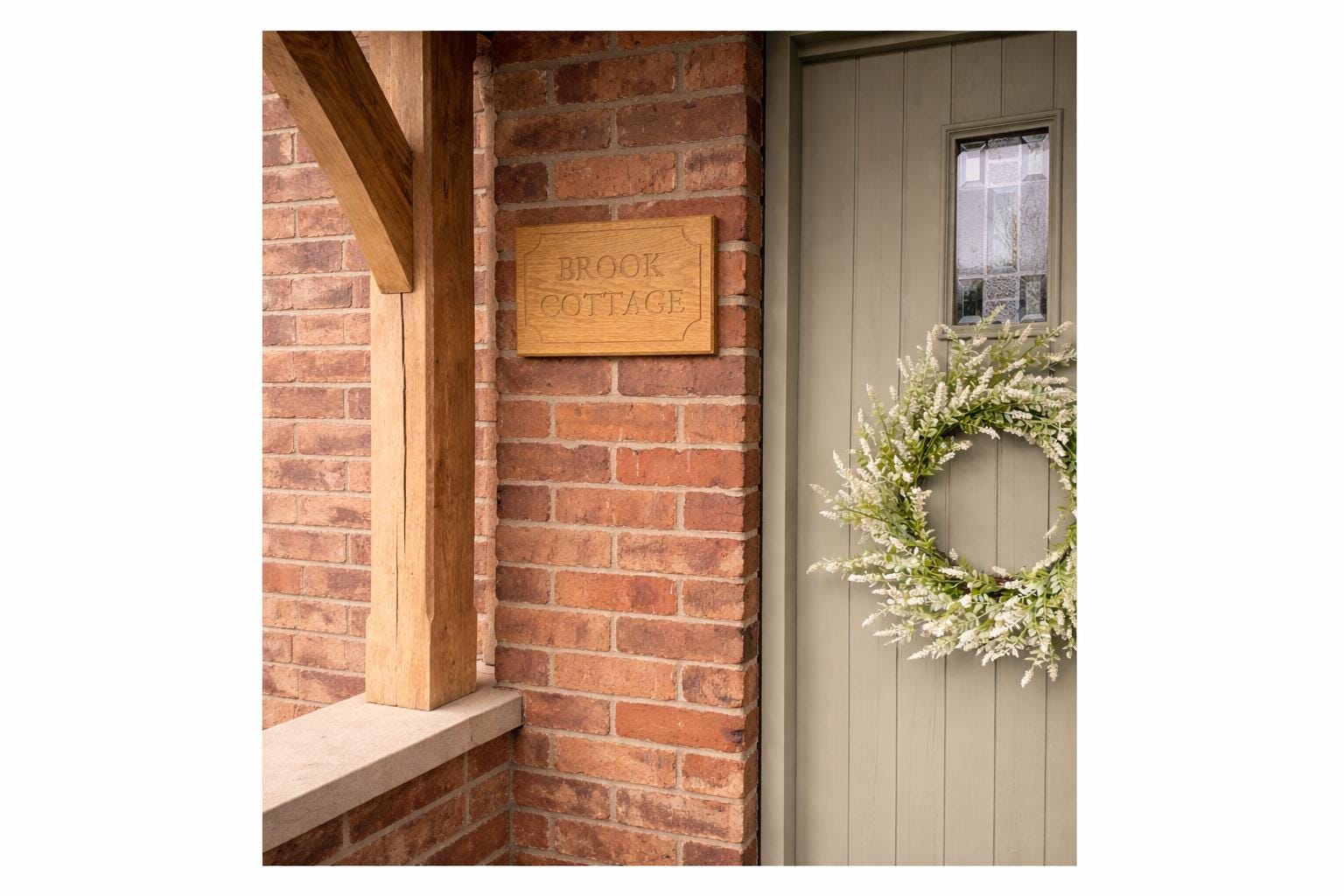 Personalised Oak House Sign – Engraved Address, Number, Gate Plaque