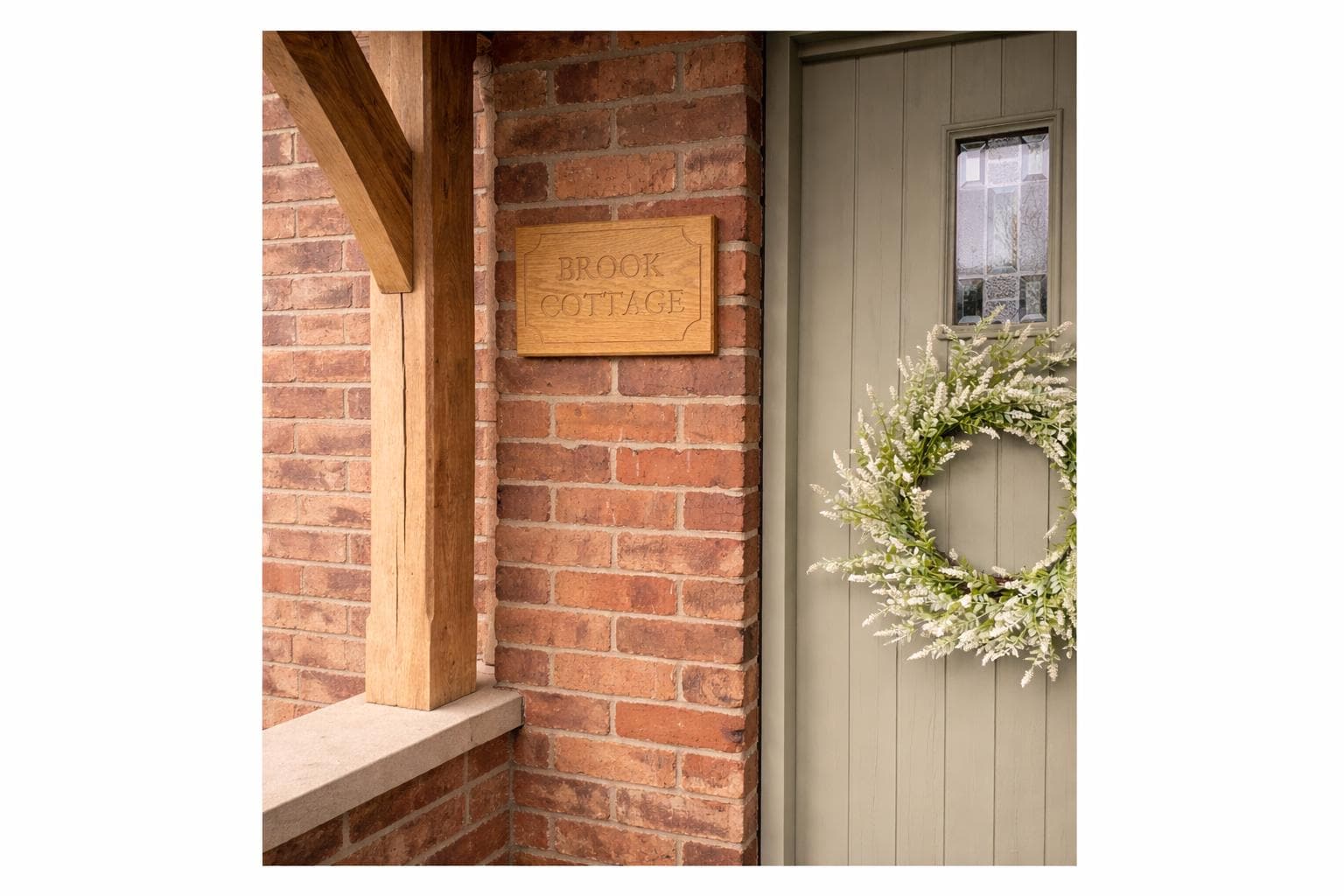 Personalised Oak House Number Sign – Engraved Address Plaque