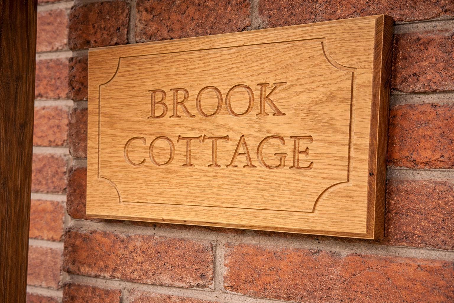 Personalised Oak House Sign – Engraved Address, Number, Gate Plaque
