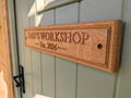 Custom Wood Sign – Fathers Day Gift, Personalised, Gate, Workshop, Outdoor Sign, Plaque - x2 Lines of Text